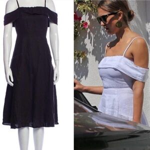 Reformation Jaclyn off Shoulder Linen Midi Dress
